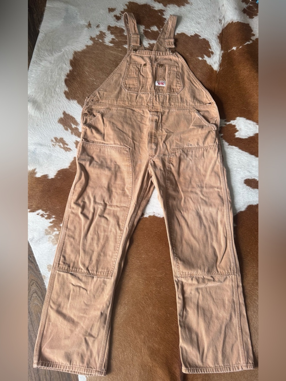 Round House Men's Brown Duck Canvas Overalls